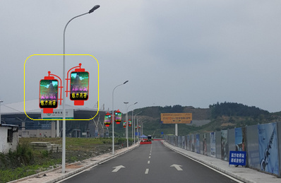 張家界荷花機(jī)場(chǎng)戶外路燈燈箱媒體廣告