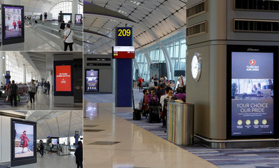 香港機(jī)場(chǎng)出發(fā)登機(jī)閘口數(shù)碼電子屏廣告