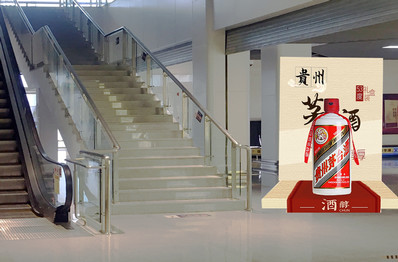 茅臺機場國內(nèi)到達行李大廳下電梯旁展位廣告