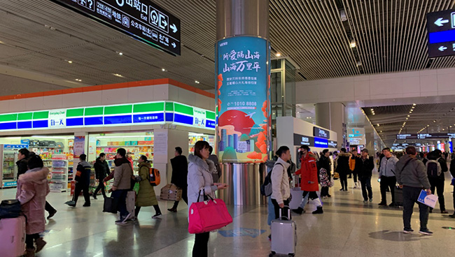 西安高鐵站廣告中圓柱燈箱媒體怎么樣？