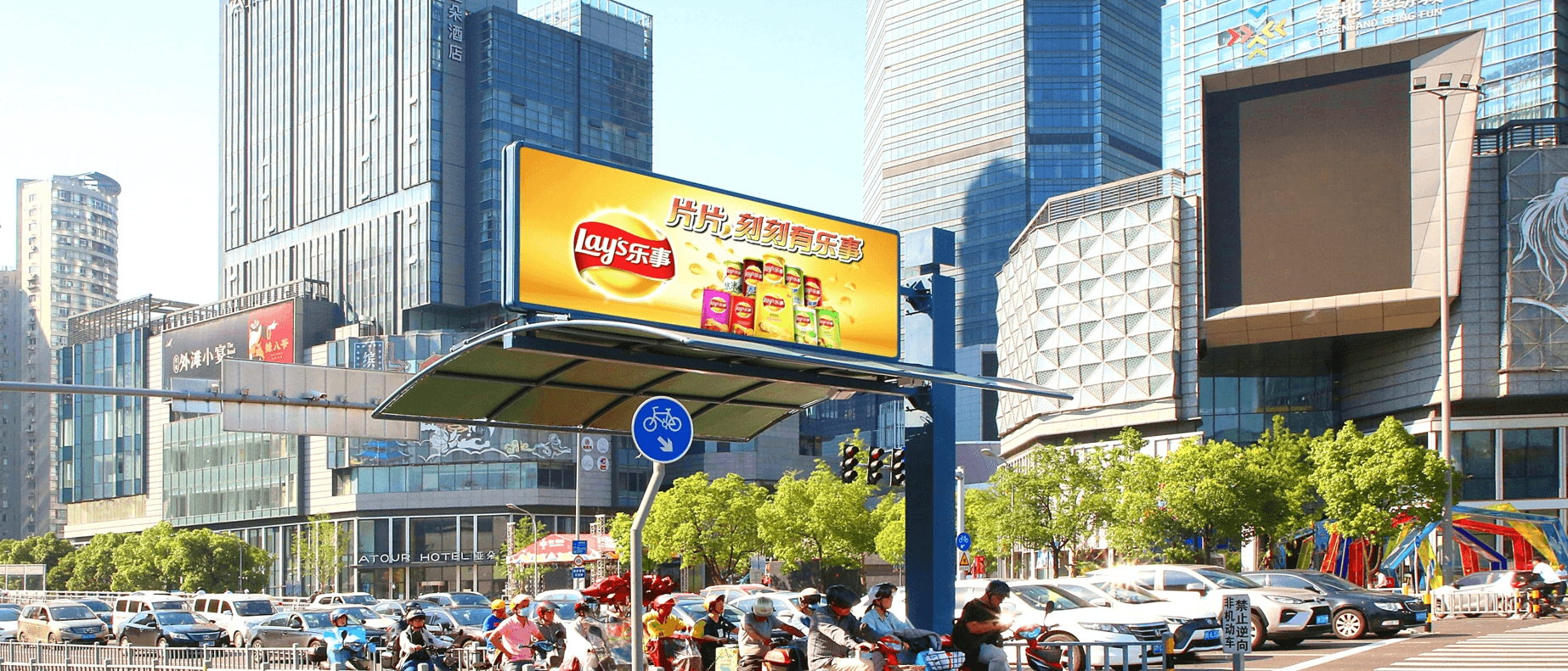 寧波十字路口遮陽棚大牌廣告價格收費？寧波路口戶外大牌廣告牌