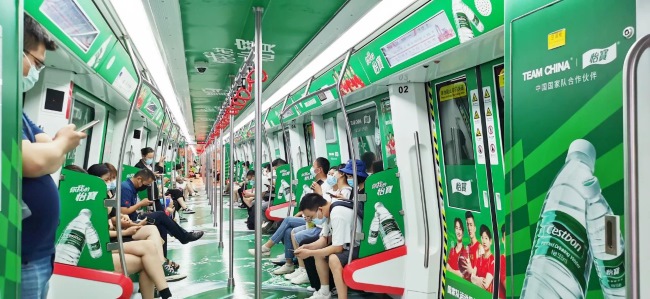 石家莊地鐵創(chuàng)意全景內(nèi)包車廣告優(yōu)秀案例，石家莊地鐵列車廣告價格