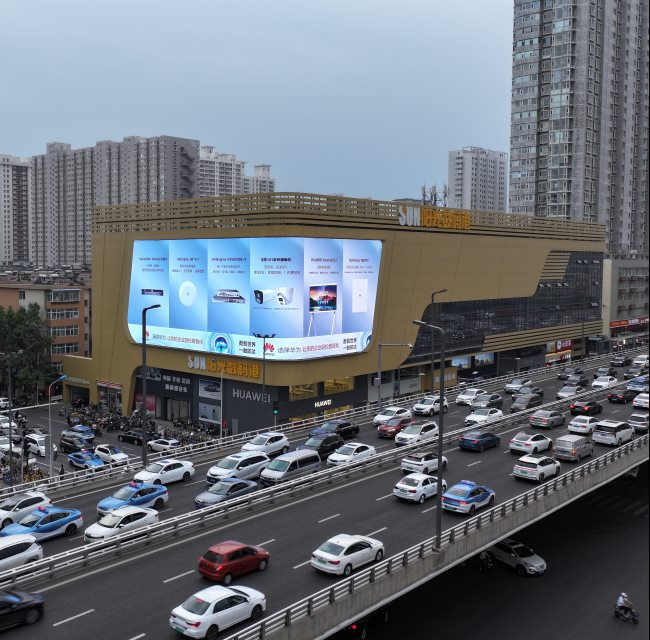 太原小店南內(nèi)環(huán)陽(yáng)光數(shù)碼港外墻LED廣告，太原LED大屏廣告價(jià)格