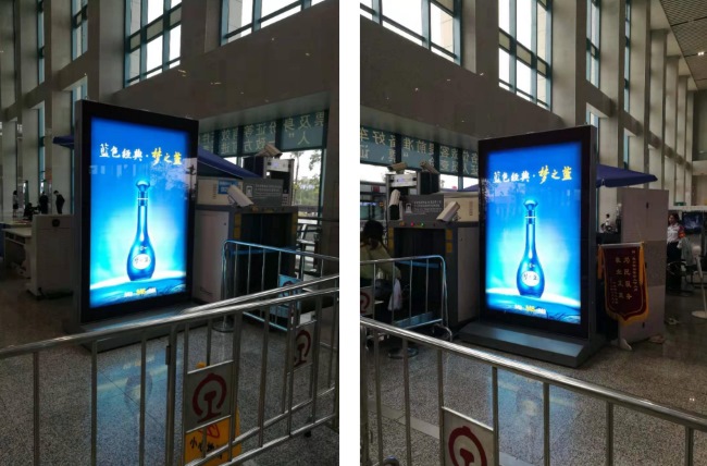 惠州南高鐵站進(jìn)站安檢閘機(jī)口廣告，惠州南站大屏廣告價(jià)格
